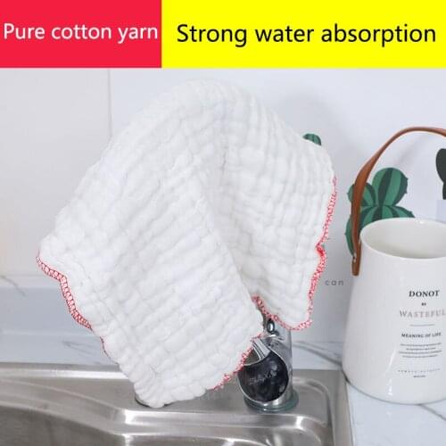 Cotton Yarn Dishcloth Lint-Free Oil-Free Absorbent Easy-to-Clean Rag Table Cleaning Cotton Kitchen Thickened Scouring Pad