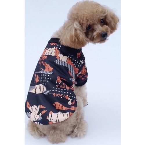 Pet Cat Dog Camouflage Shirt Plush Sweater Trendy Small Dog Short Sleeve Jacket Fashion Home Pets Clothes