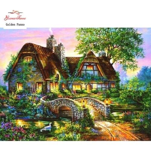 GOLDEN PANNO Diamond Painting Full Square 5D Diy Daimond Embroidery Diamant Mosaic Sale rhinestones pictures Scenic 03