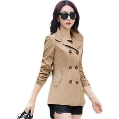 Lovepeapomelo Women's Double Breasted Trench Coats