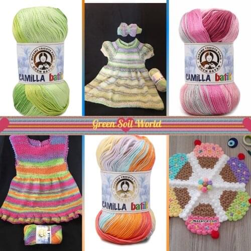 Mercerizado Hilo de punto de algodón - 5 opciones de color - 260 metros (100gr) - Ören Bayan Camille Batik - Fibra de baño - Suéter - Chaleco - Amigurumi - Ducha - Bordado natural - Tejido para bebés - Gorro - Botines