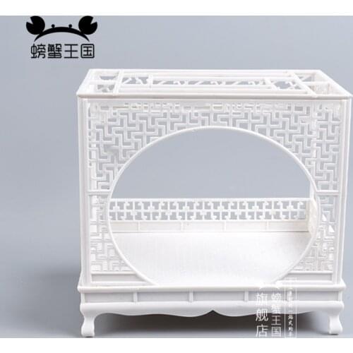 2pcs 1:25 Dollhouse mini Furniture Miniature Doll White accessories Chinese Style Plastic Moon Cave Door Cover Canopy Bed
