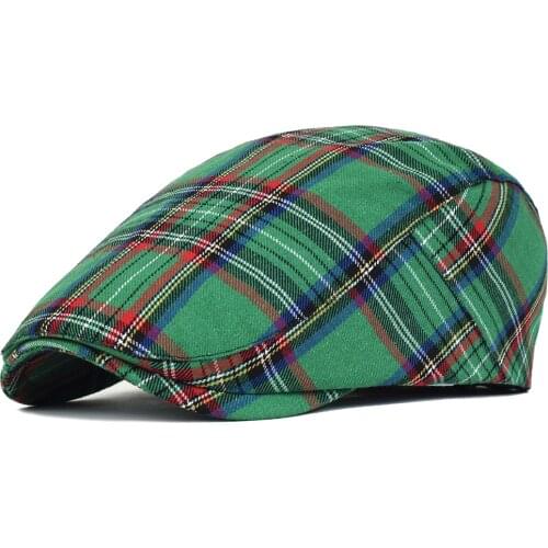 Fashion Berets Hat Plaid Women Men Spring Summer Stripe Lattice Visors Outdoor Casual Newsboy Cap Duckbill Herringbone Flat Cap