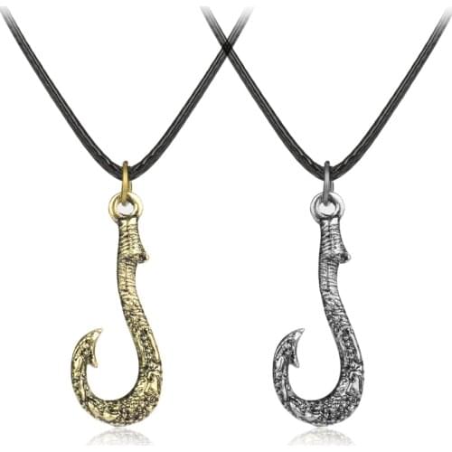 MQCHUN Film Moana Necklace Retro Punk Maui Fish Hook Pendant Necklace Chokers Cartoon Anime Jewelry For Boy Girl Gifts -30