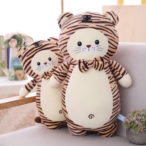 Soft Stuffed Cartoon Animals Tiger Plush Toys Pillow Cartoon Animal kawaii Doll Cotton Girl Toys For Children