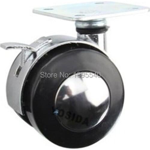 New 1.5''Durable Metal Furniture Wheel Plate Castors With Brake Furniture Rolling Swivel Universal Wheel Computer Chair Castor