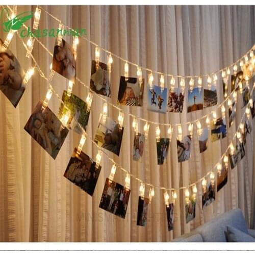 New Years Decor for home 1 M 10/3 M 20 Lamp Photo Clip Christmas Tree Decorations LED garland Xmas Ornaments Natal Navidad.LW