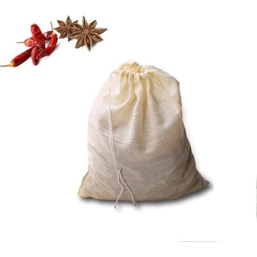 UPORS 10Pcs Cotton Spice Tea Bag Reusable Tea Filter Bag Natural Unbleached Portable Drawstring Strainer Tea Bag for Kitchen