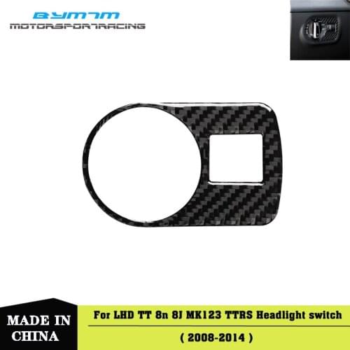 LHD Real Carbon fiber Headlight switch Auto interior Car accessories For Audi TT 8N 8J MK123 TTRS