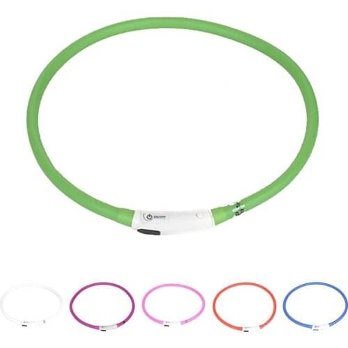 USB Rechargeable Pet Dog LED Glowing Collar Pet Luminous Flashing Necklace Outdoor Walking Dog Night for Safety Supplies tools