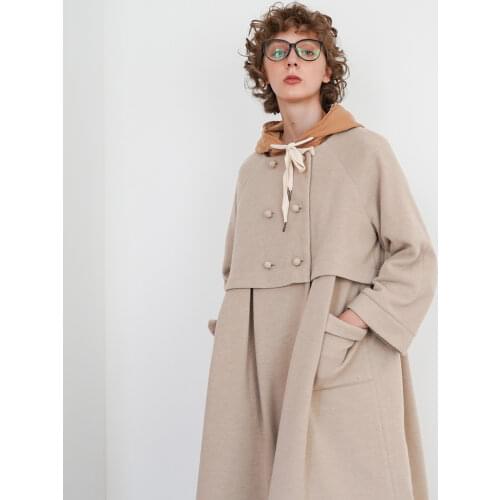 Imakokoni Khaki Dress Original Design Japanese Sweet Long Long Sleeve Jacket 182449