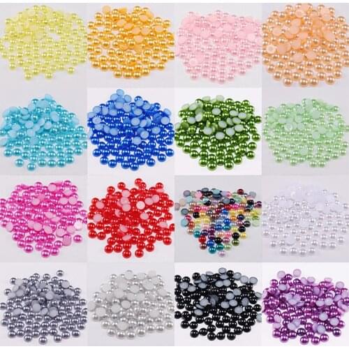 2-14mm Half Round Acrylic Imitation Flatback Pearl Beads pearl For DIY Decoration Nail Art Jewelry Findings Accessorie Wholesale
