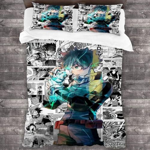 Popular Anime My Hero Academia 3D Bedding Set Duvet Covers Pillowcases Comforter Bedclothes Bed Linen bedding sets 05
