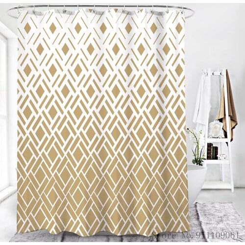 Simple Grid African Girl Pattern Print Shower Curtain Customized Bathroom Partition Home Decoration Waterproof Shower Curtains