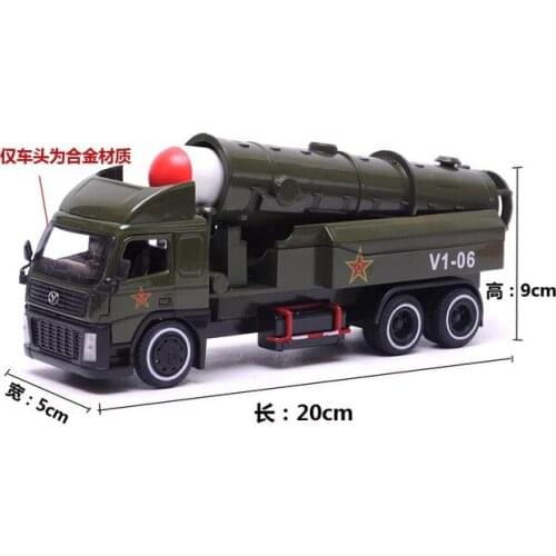 Round Head Intercontinental Ballistic Missile Field Back Boy Kid Educational Toys Alloy Model Children Toy Car Army Military