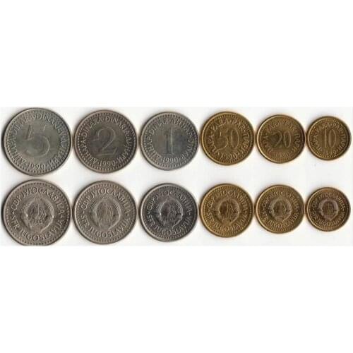 Yugoslavia 1990 Coin 6 Pieces 1 Set Europe Original Coins Rare Commemorative Edition 100% Real Eu