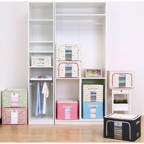 Fabric Foldable Storage Clothes Box Dustproof Oxford Quilt Blanket Organizer Non Woven Wardrobe Storage Bag Home Organizer