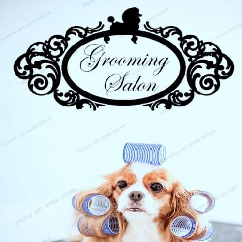 Pet Dog Grooming Salon Sign Wall Sticker Vinyl Home Decor Interior Fashion Design Decor Vinyl Sticker For PetsDog Care Shop WQ54