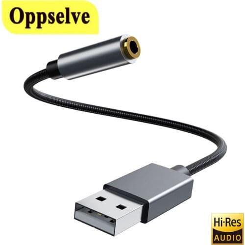 USB Sound Card External 3.5mm Jack Audio USB Adapter USB to Earphone Speaker Audio Interface for PC Laptop Computer PS4 Headset