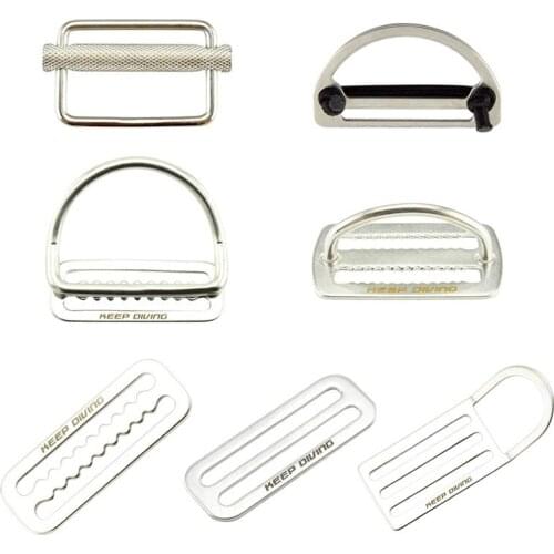 Water Sports Stainless Steel Diving Weight Belt Slide Keeper D Ring Webbing Harness Belt Retainer Stopper Accessories New 2021