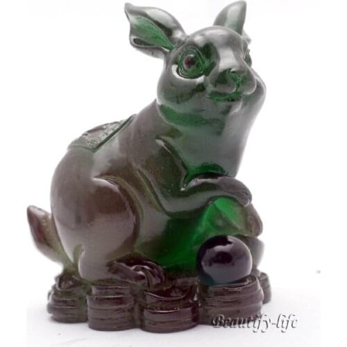 Green Rabbit, Lucky Charms,Chinese zodiac,Shenxiao,Allochroic Mascot,fengshui Ornament,novel gifts,best present,Tea pet,S1015At