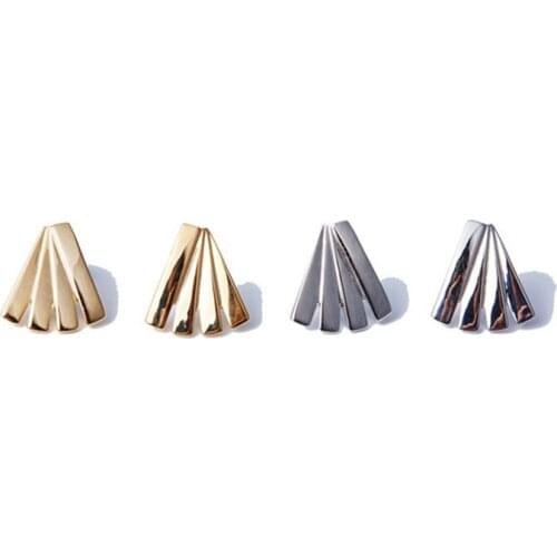 Punk Rock Retro Sector Earring Fashion Simple Gold Color Stud Earring Women Piercing Brincos Jewelry Gift For Friend Girl