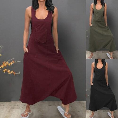 Women Oversized Bib Pants Jumpsuit Drop Crotch Loose Baggy Overalls Playsuit H9