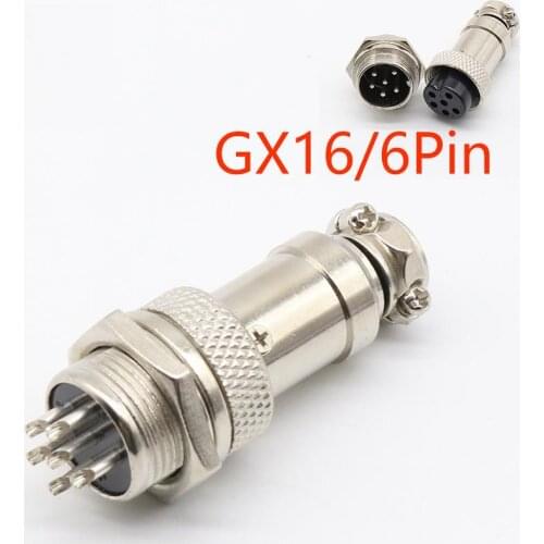 1set GX16 6 Pin Male & Female Diameter 16mm Wire Panel Connector L74 GX16 Circular Connector Aviation Socket Plug Free Shipping