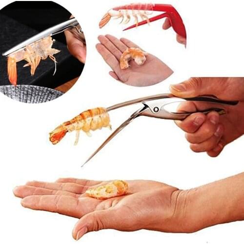 1PCS Stainless Steel Shrimp Peeler Prawn Shrimp Fishing Knife Lobster Shell Remover Peel Device Kitchen Seafood Tools