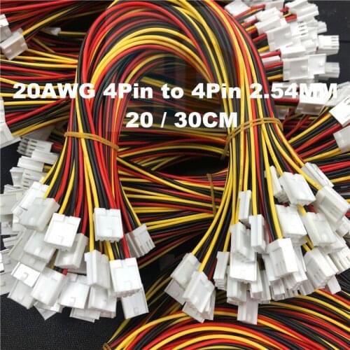 100Pcs 20/30CM ITX FDD Floppy 4Pin Female 2.54mm to 4Pin Female Dual 4Pin small 4pin Converter power supply Leads Cable Cord
