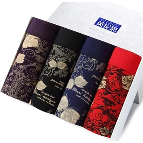 4pcs / Mens Underwear Shorts Boxer Shorts Mens Sexy Underwear High Quality Mens Underwear Pure Cotton Breathable Boxer Shorts