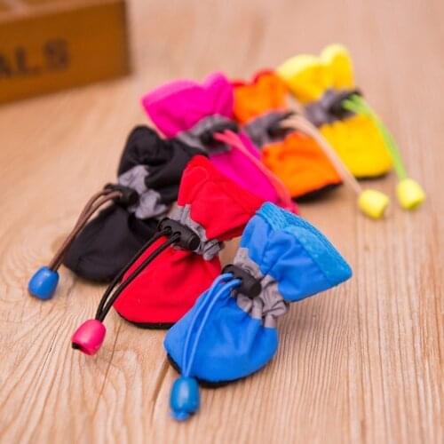 4pcx Soft Anti-skid Shoes Windproof Waterproof Footwear Anti-slip Scratch Resistant Shoes for Pet Dogs Wearing