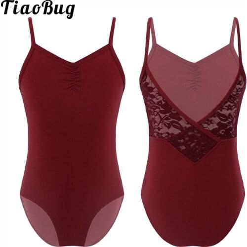 Ballet Leotards for Kids Girls Dance Camisole Gymnastics Leotard Black Cotton Clothes Sexy V Back Ballet Costume