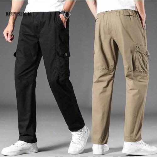 Cargo Pants Men Casual Multi-Pocket Military Plus Size Tactical Pants Men Plus Size Military Straight Leg Casual Pants Trousers