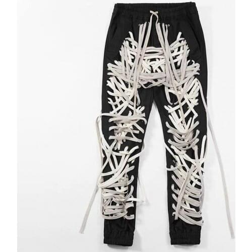 Patchwork Bandage Pant For Women High Waist Lace Up Pockets Plus Size Hit Color Harem Pants Female 2020 Fashion New Tide K950