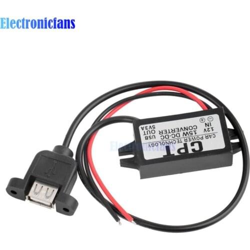 DC-DC Car Power DC 12V To 5V 3A 15W Converter Module Single USB Output Step Down Power Adapter For Car