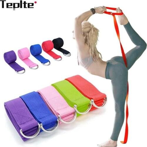 Yoga Elastic Strap Multi-Colors D-Ring Belt Yoga Belt Fitness Exercise Gym Rope Figure Waist Leg Resistance Fitness bands