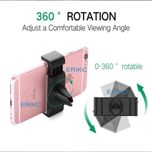 ERIKC Mobile Phone Holder Stand 360 Rotation Pink Gold Black Car Air Vent Mount Holder Stand for iPhone Samsung HTC Huawei