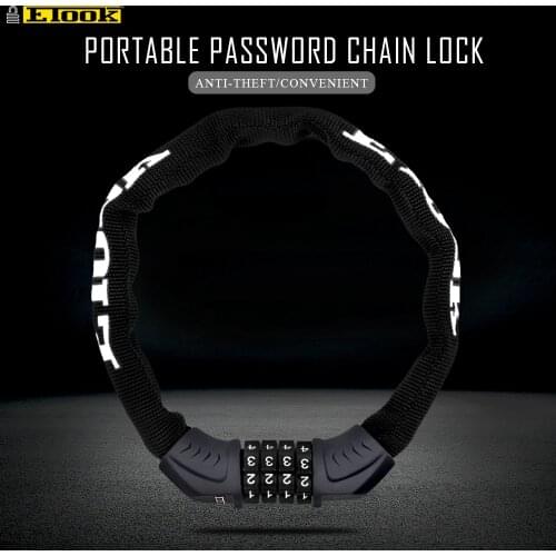 Etook Chain lock Lock Scooter Bike Mini Short 45CM Cafe Lock Portable Password Digital Chain For Road Bike MTB ET355-S