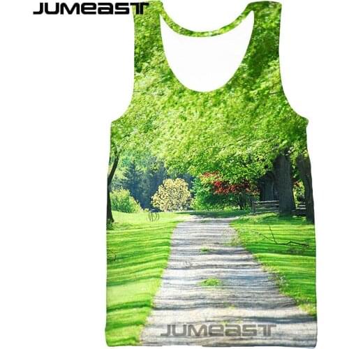 Jumeast Brand Men/Women 3D Printed Vest Beautiful scenery Short Sleeve New Fashion Sport Pullover Summer Tank Tops Tees