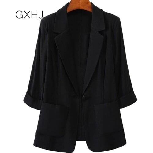 Summer thin Casual women Suit Coat female Korean plus size seven-quarter sleeve thin top sun protection clothing female LHJ099