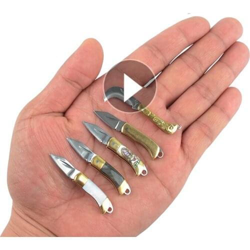 MIni Beautiful Shell Necklace Folding Blade Knife Pocket Wallet Keychain Knives Survival EDC Cutter Peeler Gag Practical Jokes
