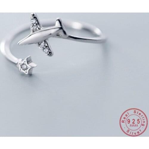 MKENDN Hot Summer Style Plane Ring CZ Opening Fashion Jewelry Pure Finger Rings Best Friendship Gifts