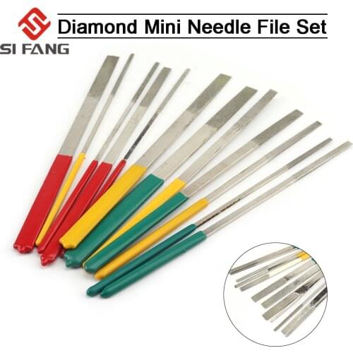 7 inch 12PCS Diamond Mini Needle File Set Hand Tools for Ceramic Glass Gem Stone Hobbies and Crafts Diamond File