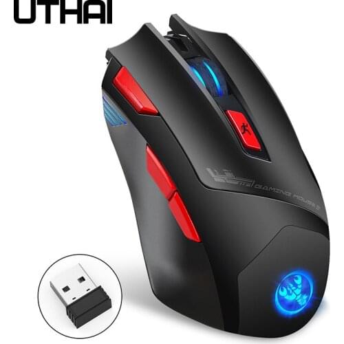 UTHAI The new wireless gaming mouse supports 7-key macro programming, colorful luminous charging 2.4G wireless mouse