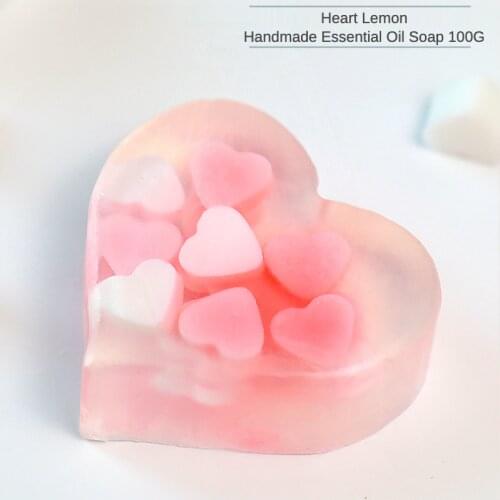Cleansing Mite-removing Facial Cleansing Bath Soap Long-lasting Oil Control Heart-shaped Natural Essential Oil Handmade Soap