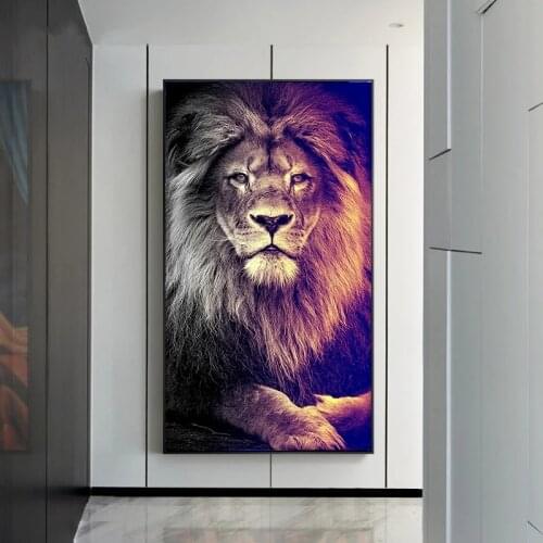 Lions wild animal lion king modern Canvas Painting Art Posters and Prints Wall Art Picture for Living Room Home Decor Cuadros