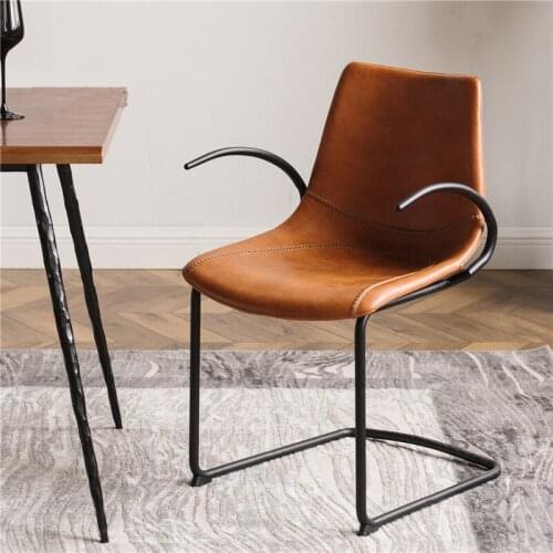 Nordic Modern Simple Armchair Bar Stools PU Bar Chair for Dining Room Livingroom Minimalist Lounge Chair Creative Barstool