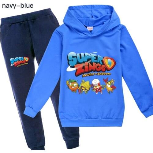 Super Zings Boys Girls Kids Tracksuit Autumn Cartoon Hoodie Leisure Children Boys Winter Clothes Set Gift for Girls Outfits