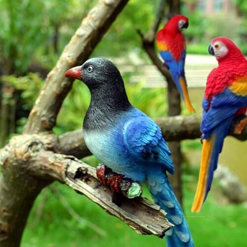 Garden Decoration Simulation Parrot Magpie Resin Animal Outdoor Garden Flower Garden Landscape Tree Decoration Pendant